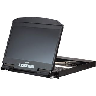 ATEN CL3800NW DE Kurze Dual-Rail 18,5"-LCD-Konsole (USB HDMI DVI