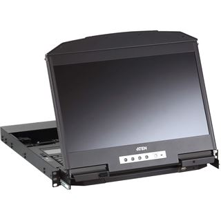 ATEN CL3800NW DE Kurze Dual-Rail 18,5"-LCD-Konsole (USB HDMI DVI
