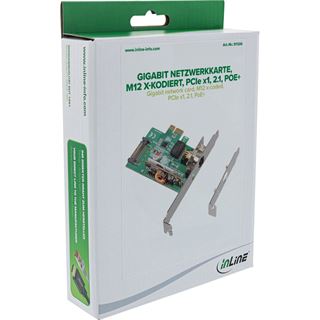 InLine Gigabit Netzwerkkarte, M12 x-kodiert, PCIe x1, 2.1, PoE+
