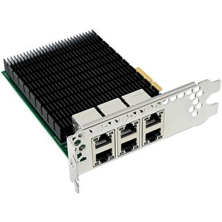 InLine 6-fach Gigabit Netzwerkkarte, 6x RJ45 1 Gb/s, PCIe x4