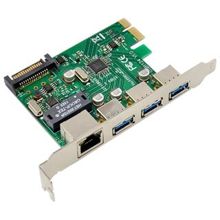 InLine Combokarte Gigabit Netzwerk und USB 3.2 Gen.1, 1x RJ45, 3x