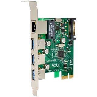 InLine Combokarte Gigabit Netzwerk und USB 3.2 Gen.1, 1x RJ45, 3x