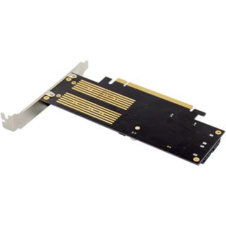 InLine PCIe Karte x16 zu 2x M.2, 1x mSATA
