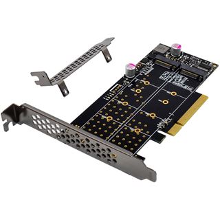 InLine PCIe Karte zu 2x intern NVMe M.2 Key M  Bifurcation, PCIe x8