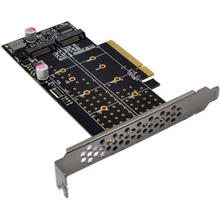 InLine PCIe Karte zu 2x intern NVMe M.2 Key M  Bifurcation, PCIe x8