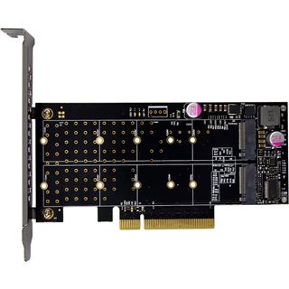 InLine PCIe Karte zu 2x intern NVMe M.2 Key M  Bifurcation, PCIe x8