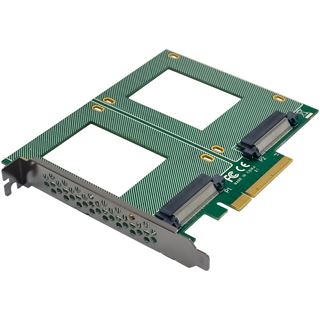 InLine PCIe Karte zu 2x intern U.2 NVMe SFF-8639 � Bifurcation, PCIe