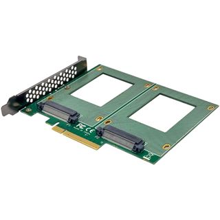 InLine PCIe Karte zu 2x intern U.2 NVMe SFF-8639 � Bifurcation, PCIe