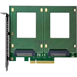 InLine PCIe Karte zu 2x intern U.2 NVMe SFF-8639 � Bifurcation, PCIe