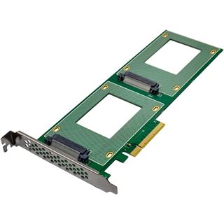 InLine PCIe Karte zu 2x intern U.2 NVMe SFF-8639 � Bifurcation, PCIe