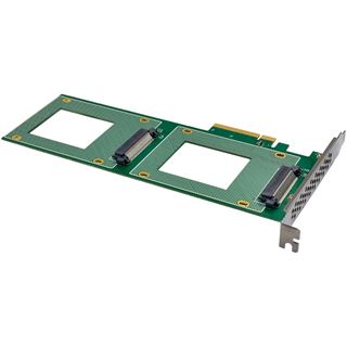 InLine PCIe Karte zu 2x intern U.2 NVMe SFF-8639 � Bifurcation, PCIe