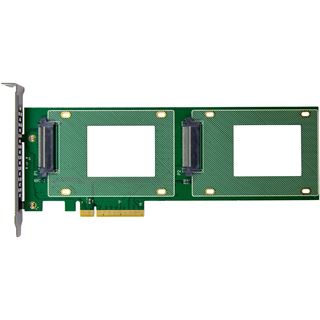 InLine PCIe Karte zu 2x intern U.2 NVMe SFF-8639 � Bifurcation, PCIe
