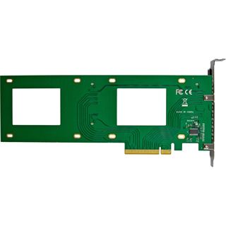 InLine PCIe Karte zu 2x intern U.2 NVMe SFF-8639 � Bifurcation, PCIe