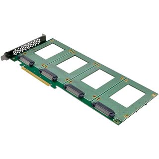 InLine PCIe Karte zu 4x intern U.2 NVMe SFF-8639 � Bifurcation, PCIe