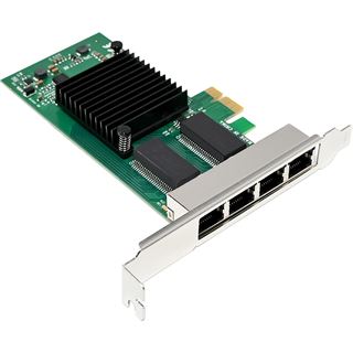 InLine Quad Gigabit Netzwerkkarte, 4x RJ45 1 Gb/s, PCIe x1 51127D
