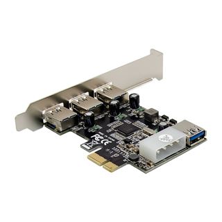InLine PCIe Karte, 3x+1x USB 3.2 Gen.1, Molex kompatibler 4-Pin