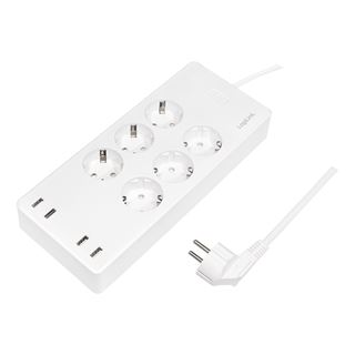 (€22,72*/1m) 1.80m LogiLink Steckdosenleiste Smart Weiß 6