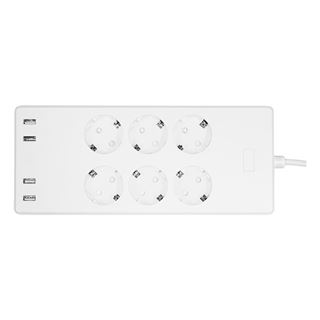 (€22,72*/1m) 1.80m LogiLink Steckdosenleiste Smart Weiß 6