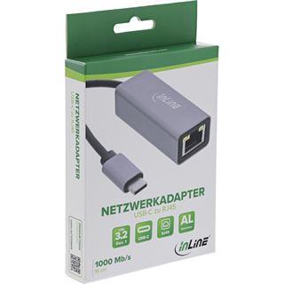 InLine USB 3.2 Netzwerkadapter Kabel, USB-C zu RJ45 Gigabit Netzwerk