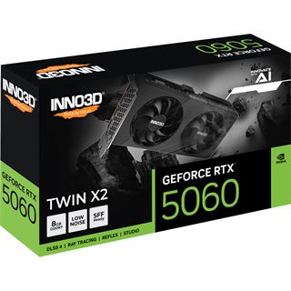 8GB INNO3D GeForce RTX 5060 Twin X2 Aktiv PCIe 5.0 x16 (x8) (Retail)