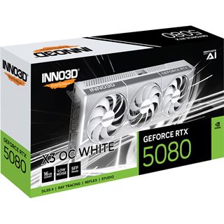 16GB INNO3D GeForce RTX 5080 X3 OC White Aktiv PCIe 5.0 x16 (Retail)