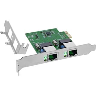 InLine Dual Gigabit Netzwerkkarte, 2x RJ45 1Gb/s, PCIe x1, inkl. LP