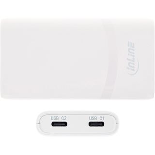 InLine USB Netzteil Ladeger&auml;t, Dual USB-C, PD, PPS, 65W, flach,