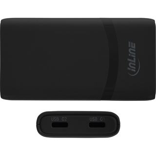 InLine USB Netzteil Ladeger&auml;t, Dual USB-C, PD, PPS, 65W, flach,