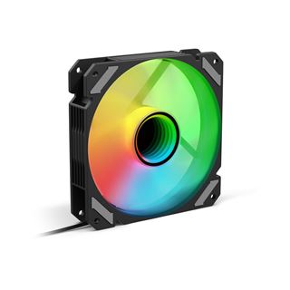 120x120x25mm Sharkoon L&uuml;fter SHARK Mirror PWM RGB schwarz