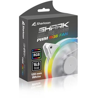 120x120x25mm Sharkoon L&uuml;fter SHARK Blades PWM RGB wei&szlig;