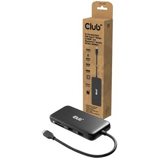 Club 3D USB-C 8in1-HUB >DP1.4/HDMI2.0/USB-C/LAN 8K30Hz PD100W