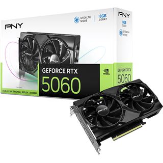 8GB PNY GeForce RTX 5060 Dual Fan Aktiv PCIe 5.0 x16 (x8) (Retail)