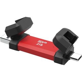 500GB Silicon Power USB Stick DS72 Typ A+C 1050/850MB`s Red