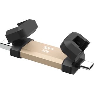 500GB Silicon Power USB Stick DS72 Typ A+C 1050/850MB`s Gold