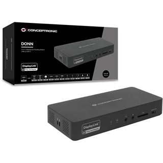 Conceptronic 17-1 Dock USB-C->HDMI,DP 4K/60Hz,GbE,USB-C sw