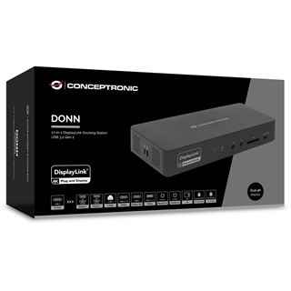 Conceptronic 17-1 Dock USB-C->HDMI,DP 4K/60Hz,GbE,USB-C sw