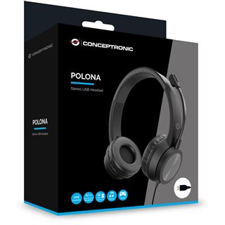 Conceptronic Headset USB-A Mikro,int.Bed.Stereo 2.0m sw