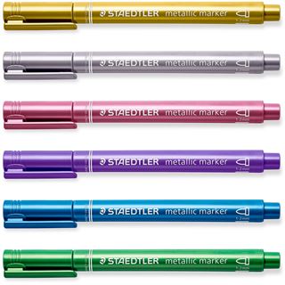 Staedtler Marker metallic pen gold, silber & white BK retail