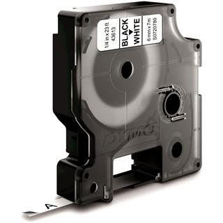 Dymo D1 Schriftband 43613 6mmx7.0m schwarz->wei&szlig;