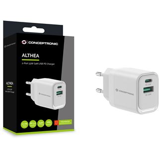 Conceptronic Ladegerät 2Port 33W,1xUSB-C,1xUSB-A weiß