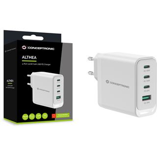 Conceptronic Ladegerät 4Port 100W,3xUSB-C,1xUSB-A weiß