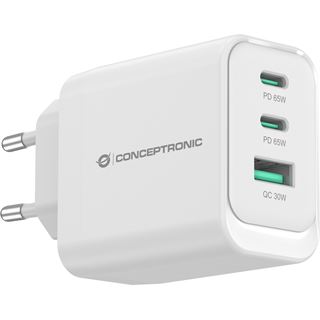 Conceptronic Ladeger&auml;t 3Port 65W,2xUSB-C,1xUSB-A wei&szlig;