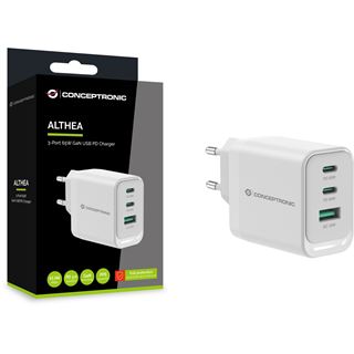 Conceptronic Ladeger&auml;t 3Port 65W,2xUSB-C,1xUSB-A wei&szlig;