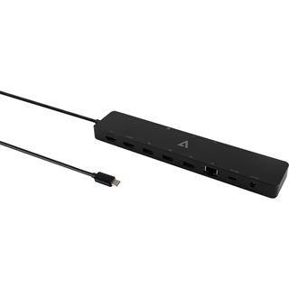 V7 USB-C DUAL HDMI DOCKING 100W PD GB RJ45 SD MICROSD 3X USB USB-C