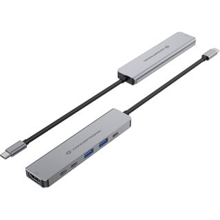 Conceptronic 6-1 Dock USB-C->HDMI,2xUSB-A,3xUSB-C,+ 25cm gr