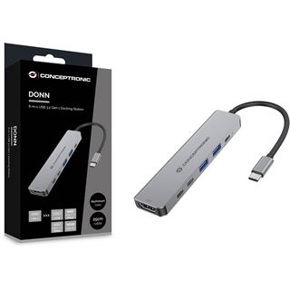 Conceptronic 6-1 Dock USB-C->HDMI,2xUSB-A,3xUSB-C,+ 25cm gr