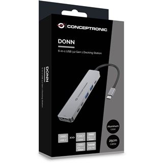 Conceptronic 6-1 Dock USB-C->HDMI,2xUSB-A,3xUSB-C,+ 25cm gr