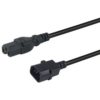 (€4,94*/1m) 1.80m Equip Netzkabel C14 Stecker auf C15 Buchse