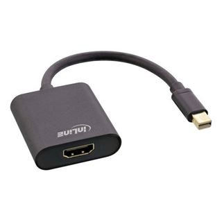 InLine Mini DisplayPort HDMI Konverterkabel, Aluminium, schwarz,