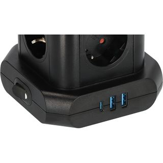 (&euro;20,63*/1m) 2.00m Brennenstuhl Steckdosenleiste Schwarz 8